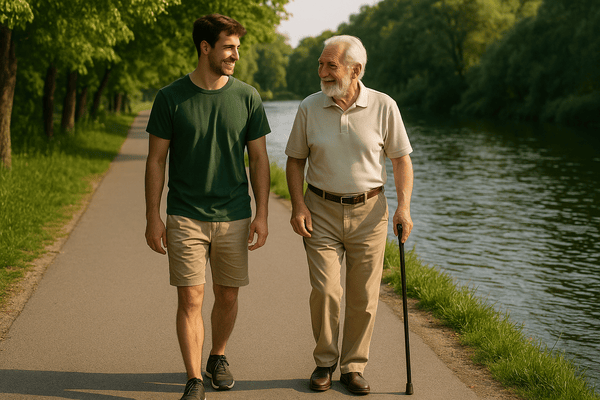 GemeinsamFit in Tuttlingen, geht mit Ihnen in Tuttlingen entlang der Donau spazieren, um Senioren Vital und Fit zu halten